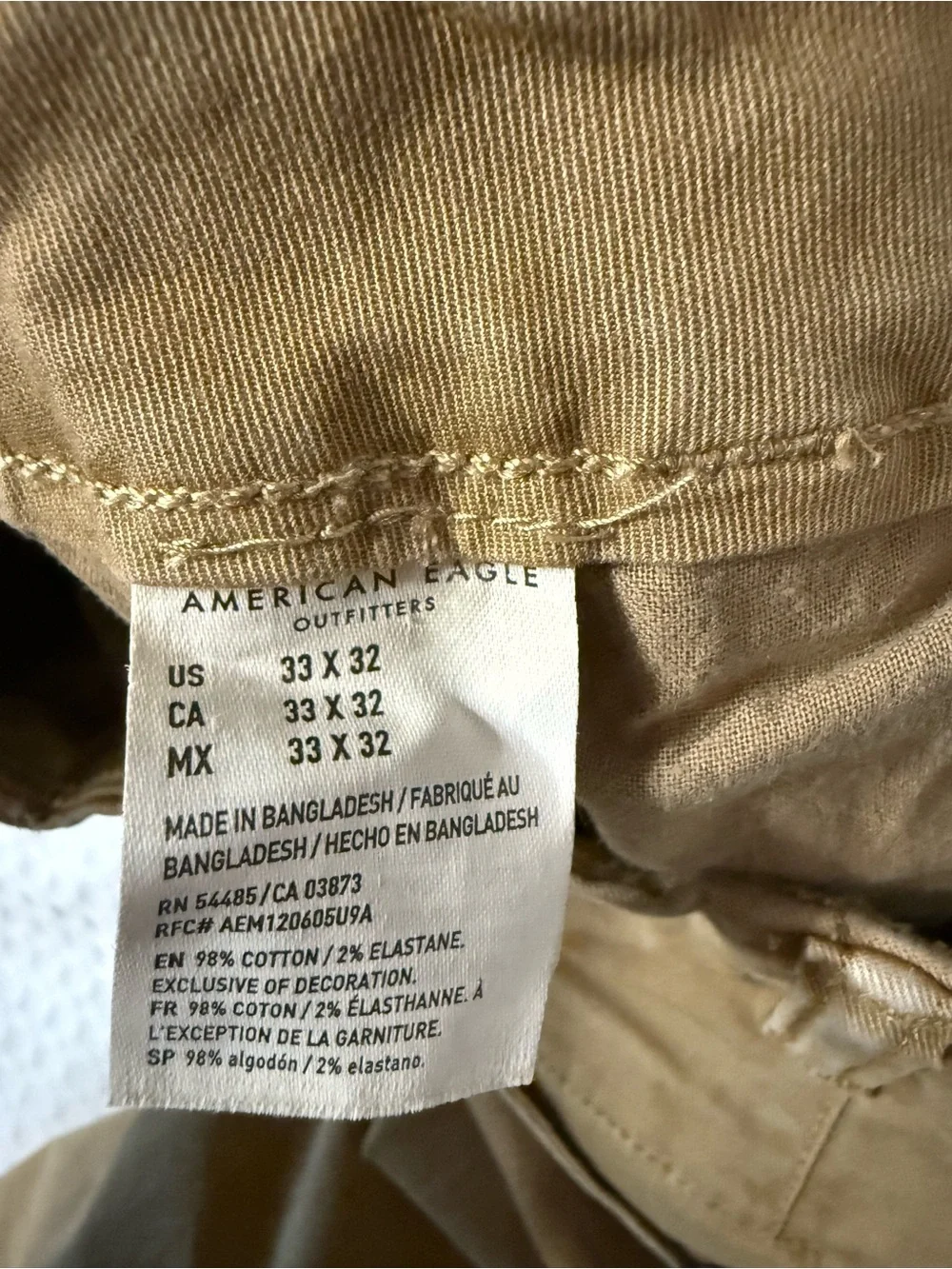 American Eagle Outfitters Men's Relaxed Straight Chino Pants - Tan